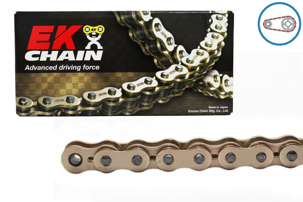 Chain kit EK - Zlat chain 520 MVXZ, X-ring (X, NX, QX, XS), CHK front sprocket SUPERSPROX, CHK rear sprocket SUPERSPROX STEALTH for DUCATI Monster 800 S2R Dark 2006