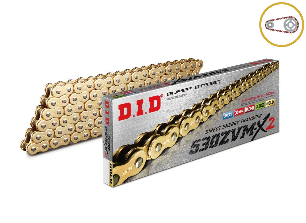 Chain kit D.I.D Chain - Zlat chain 530 ZVM-X, X-ring (X, NX, QX, XS), CHK front sprocket JT CHK rubber cushioned, CHK rear sprocket SUPERSPROX for SUZUKI GSF 1200 Bandit / S 2006