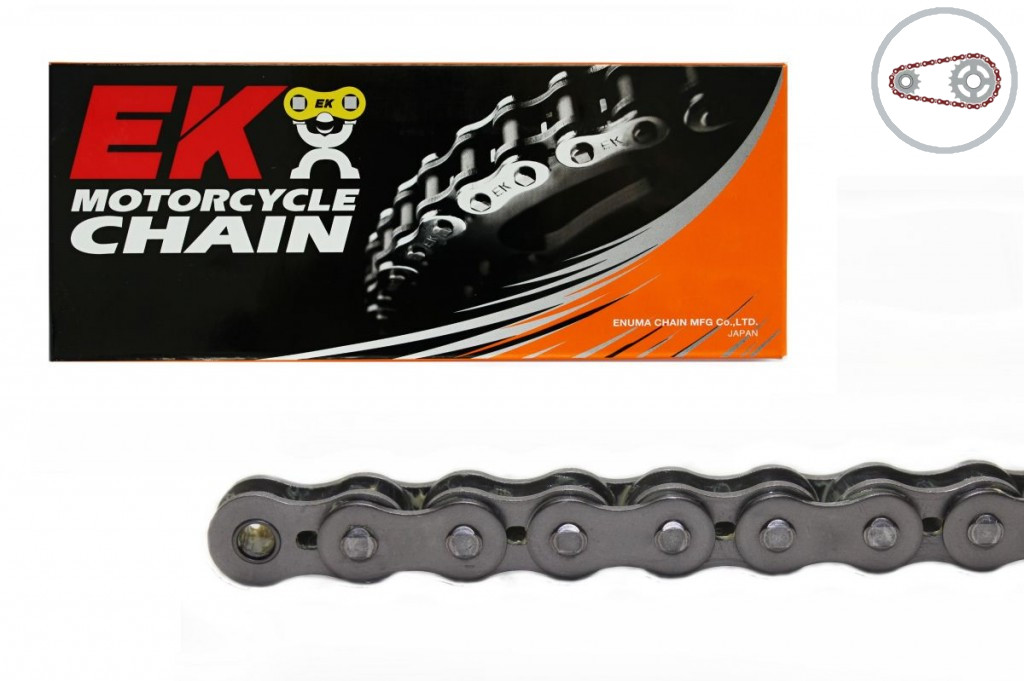 Chain kit EK - Silver chain 420 DEH, Non-sealed, CHK front sprocket SUPERSPROX, CHK rear sprocket SUPERSPROX for HONDA CRF 70 F 2005-2012
