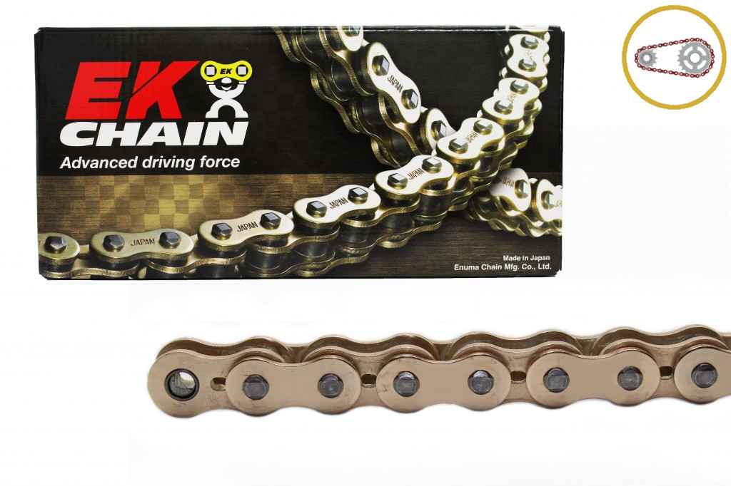 Chain kit EK - Zlat chain 525 ZVX, X-ring (X, NX, QX, XS), CHK front sprocket SUPERSPROX, CHK rear sprocket SUPERSPROX STEALTH for BENELLI TNT 1130 2004-2006
