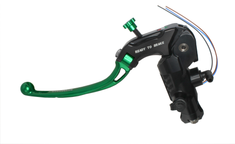 Clutch master cylinder ready to brake ACCOSSATO CY098 16x16 with green folding lever (nut + lever)