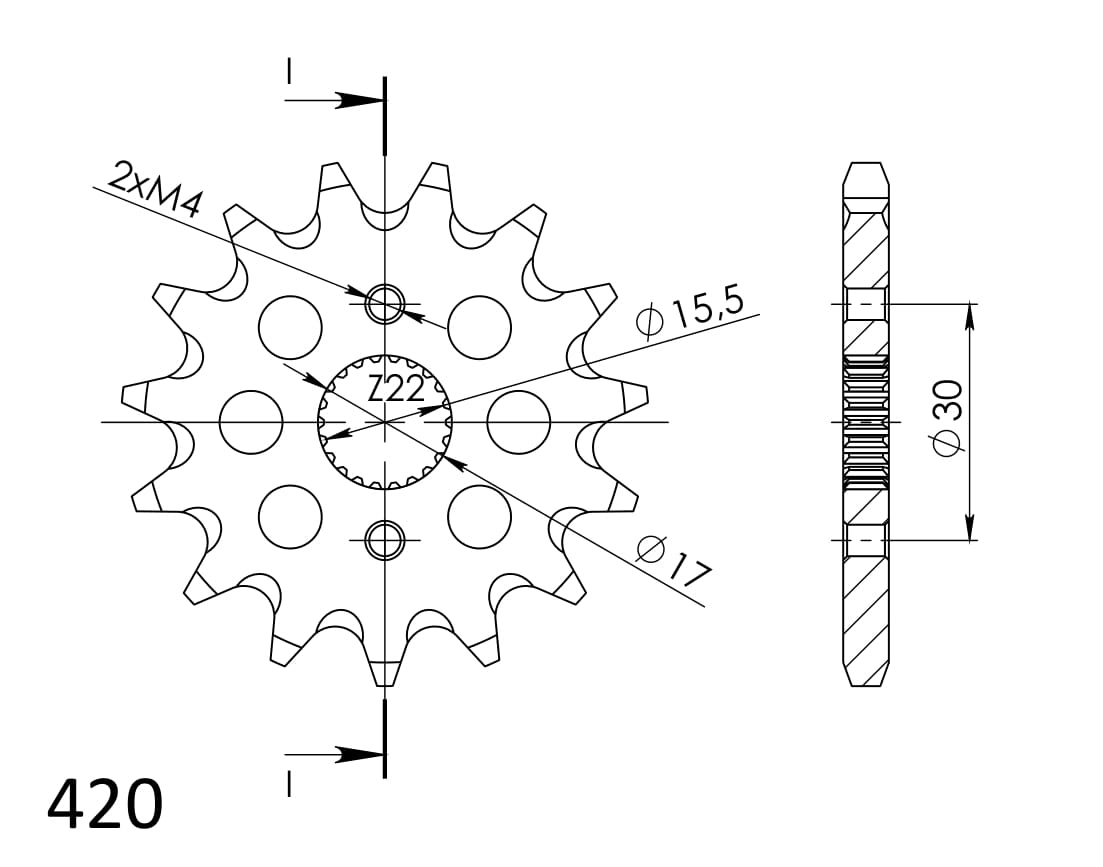 Prednji lančanik SUPERSPROX CST-1256:14 14T, 420