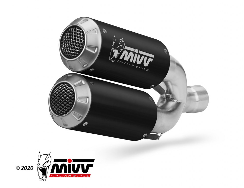 2 silencers kit MIVV MK3 D.043.SM3B Black Stainless Steel for DUCATI Hypermotard 939 2016-2018
