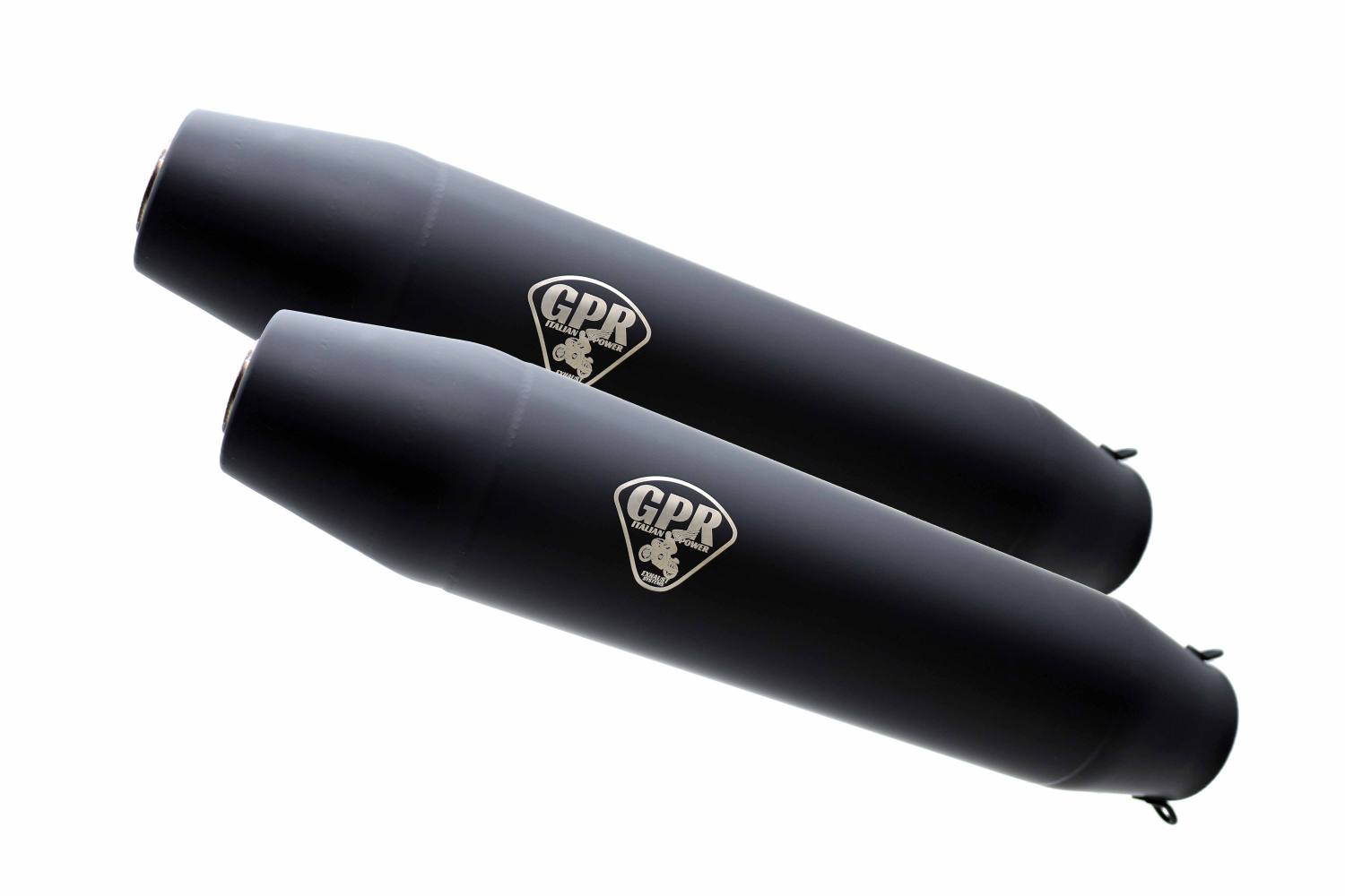 Dual universal silencer kit GPR DEEPTONE CAFÉ RACER CAFE.52.DN Matte Black without link pipes