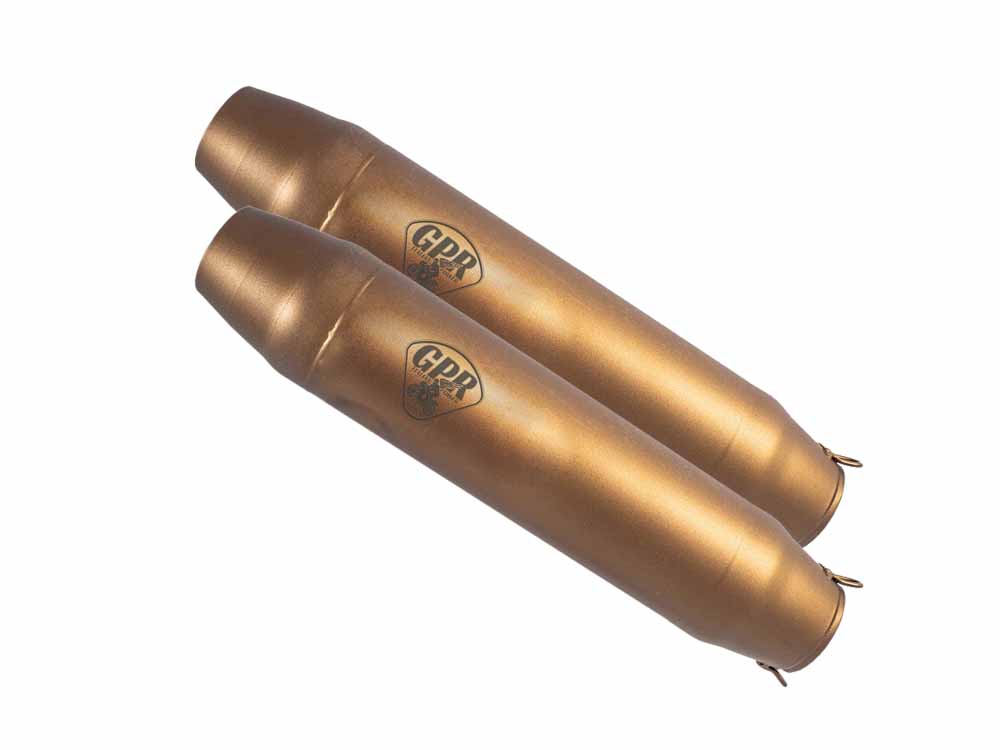 Dual universal silencer kit GPR DEEPTONE CAFÉ RACER CAFE.60.DBR Bronze without link pipes