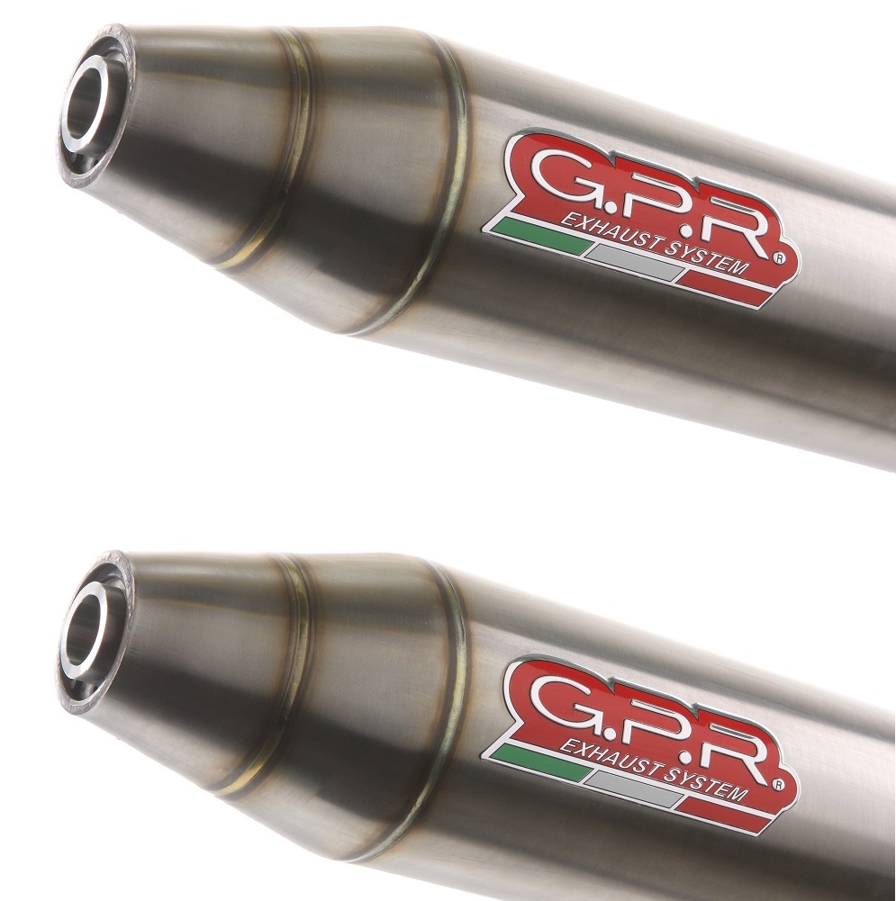Double full exhaust system GPR DEEPTONE QUSP.140DE.DEATV Brushed Stainless steel including dual silencers and removable db killers