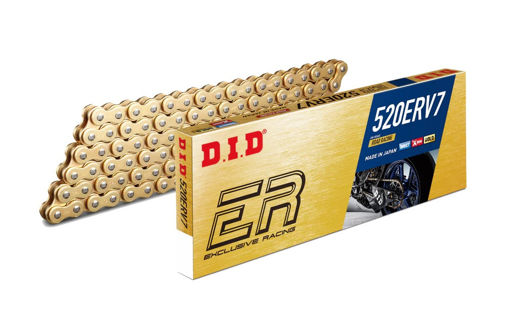 Exclusive racing chain D.I.D Chain 520ERV7 120 L Gold/Gold
