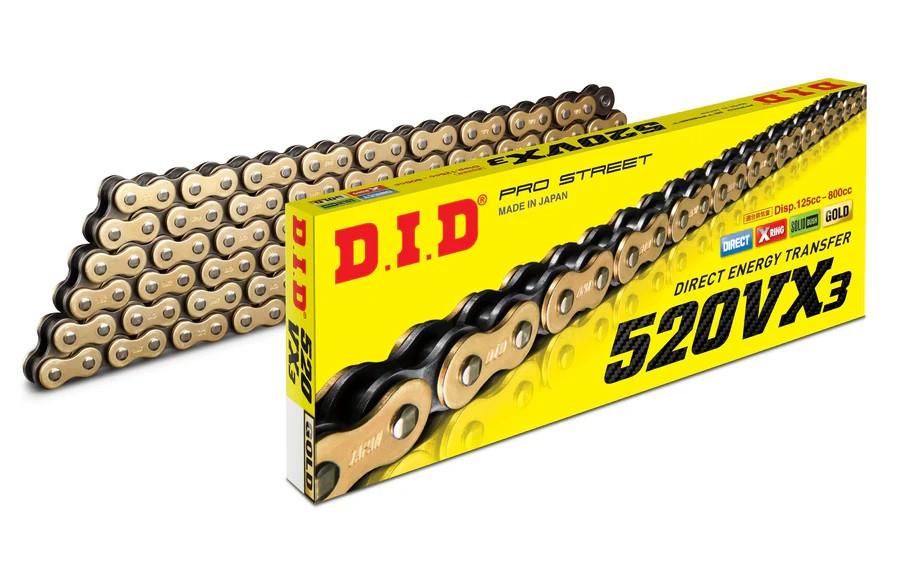 VX series X-Ring chain D.I.D Chain 520VX3 106 L Gold/Black