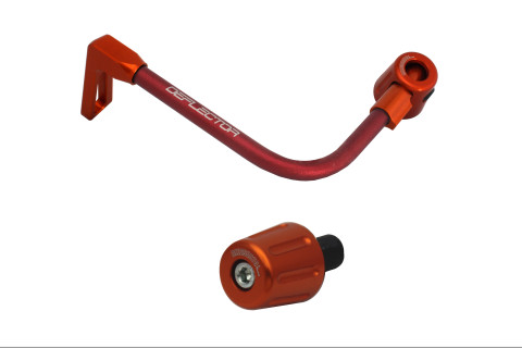 Lever guard in aluminium + right end ACCOSSATO DE005 with red hose and joint left
