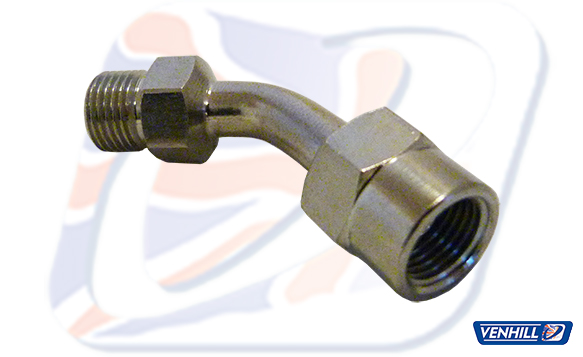 Swivel joint Venhill POWERHOSEPLUS E645 45 deg 1/8TH BSP krom