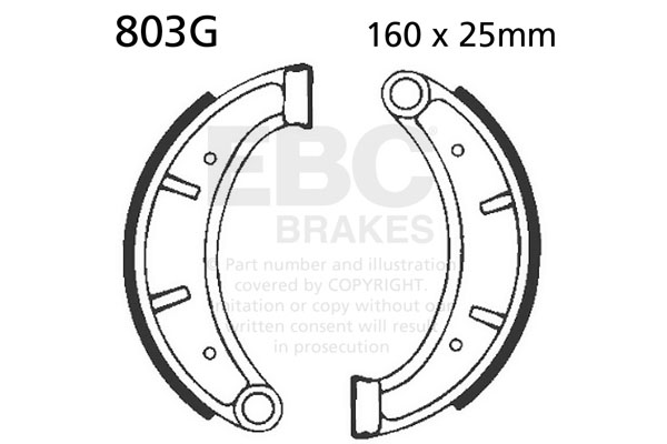 Brake shoe set EBC 803G grooved