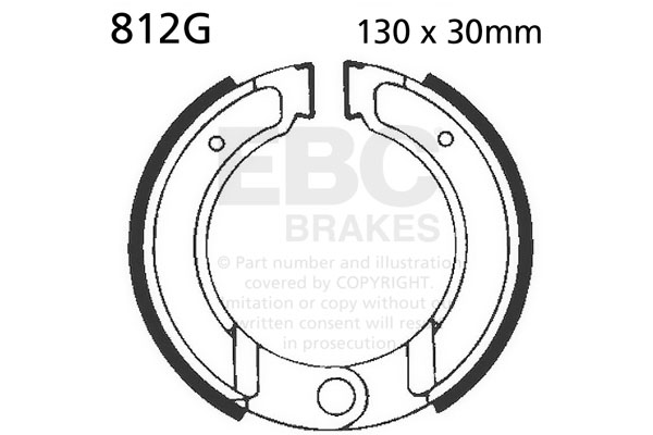 Brake shoe set EBC 812G grooved
