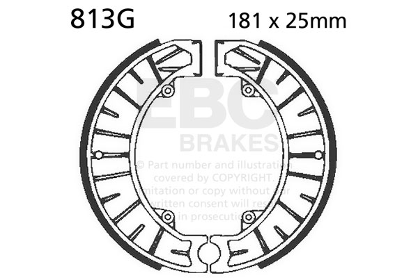 Brake shoe set EBC 813G grooved