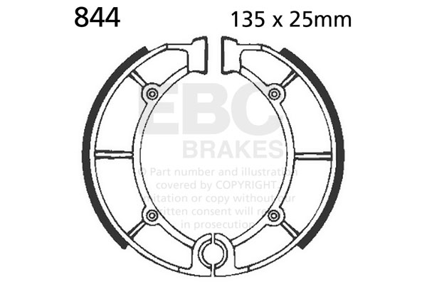 Brake shoe set EBC 844G grooved