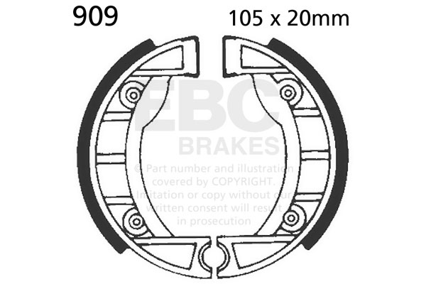 Brake shoe set EBC 909 includings springs