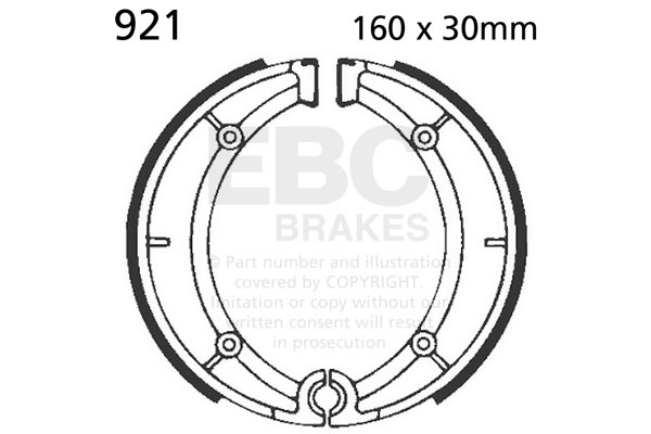 Brake shoe set EBC 921 excluding springs
