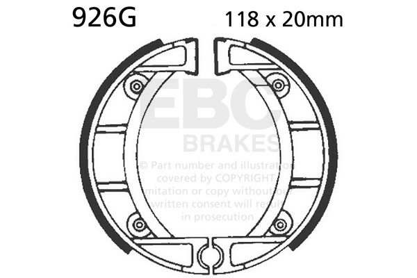 Brake shoe set EBC 926G grooved