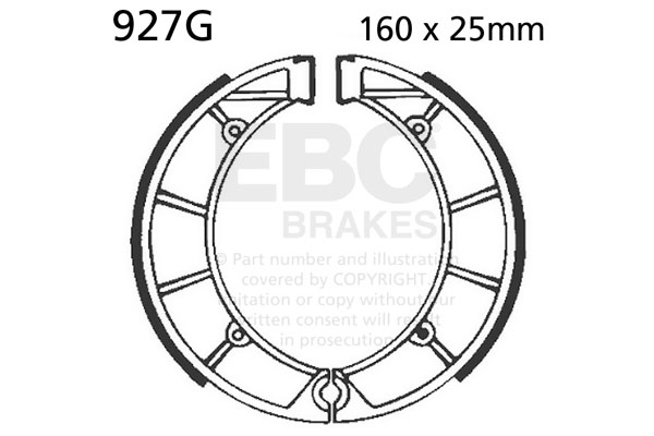 Brake shoe set EBC 927G grooved