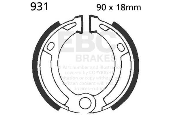 Brake shoe set EBC 931 excluding springs
