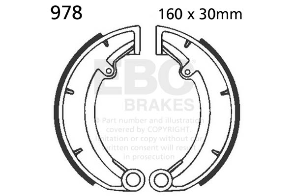 Brake shoe set EBC 978 includings springs