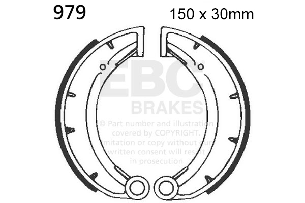 Brake shoe set EBC 979 excluding springs