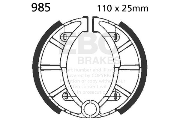 Brake shoe set EBC 985