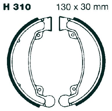 Brake shoe set EBC H310G grooved includings springs