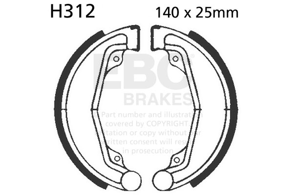 Brake shoe set EBC H312 includings springs
