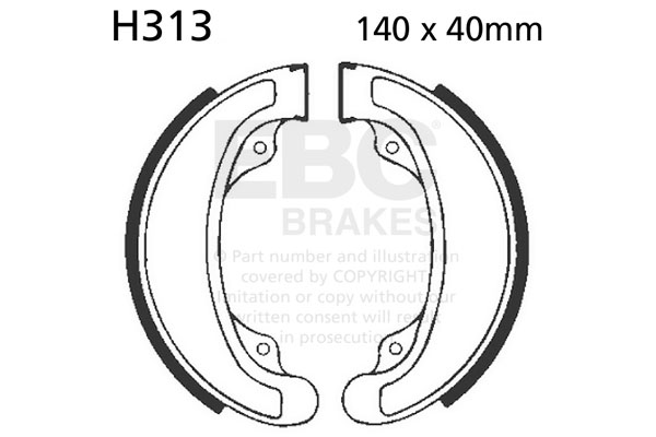 Brake shoe set EBC H313 includings springs