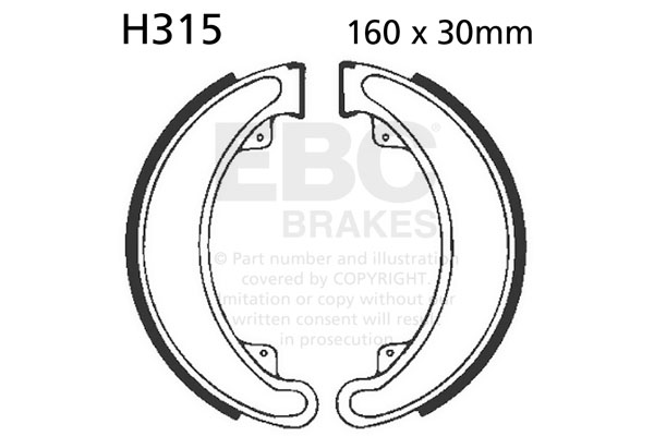 Brake shoe set EBC H315 includings springs