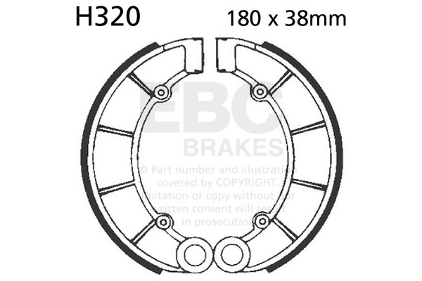 Brake shoe set EBC H320 includings springs