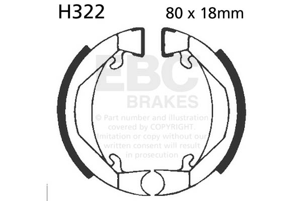Brake shoe set EBC H322 includings springs
