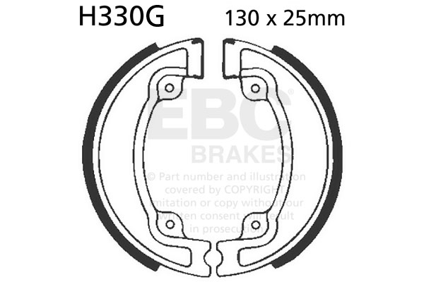 Brake shoe set EBC H330G grooved includings springs