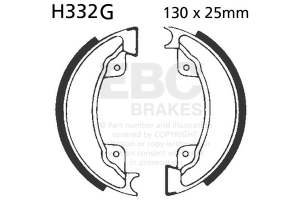 Brake shoe set EBC H332G grooved includings springs