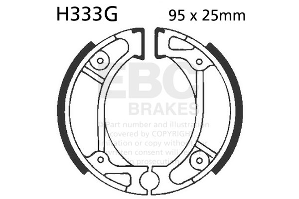 Brake shoe set EBC H333G grooved includings springs