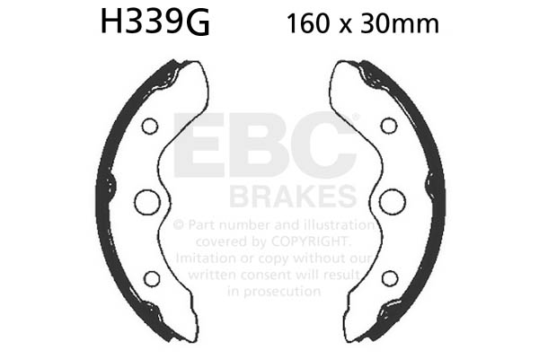 Brake shoe set EBC H339G grooved