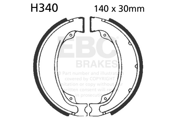 Brake shoe set EBC H340 includings springs