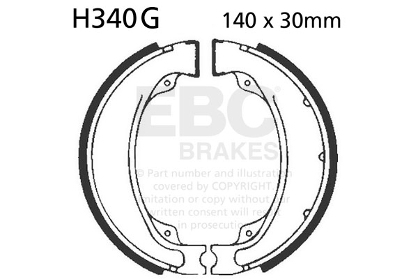 Brake shoe set EBC H340G grooved