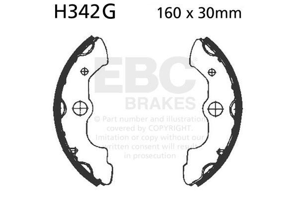 Brake shoe set EBC H342G grooved