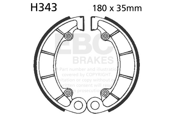 Brake shoe set EBC H343 includings springs