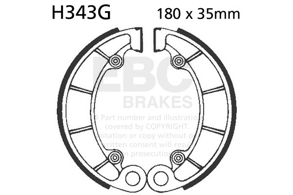 Brake shoe set EBC H343G grooved