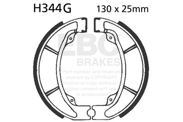 Brake shoe set EBC H344G grooved