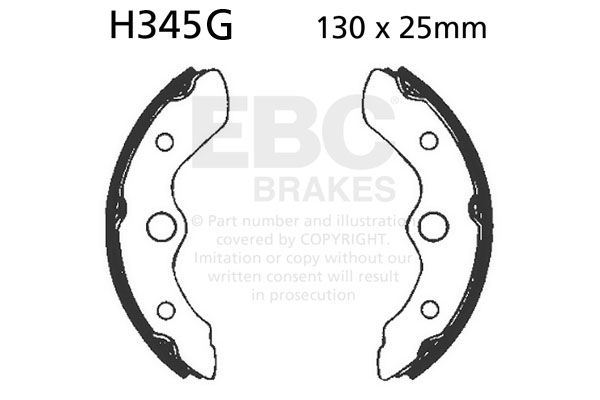 Brake shoe set EBC H345G grooved