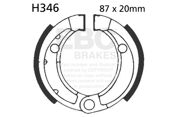 Brake shoe set EBC H346 includings springs