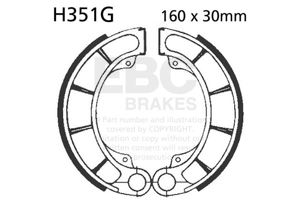 Brake shoe set EBC H351G grooved