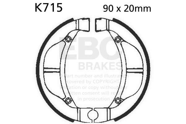 Brake shoe set EBC K715 includings springs