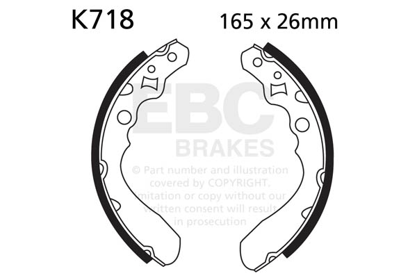Brake shoe set EBC K718 includings springs
