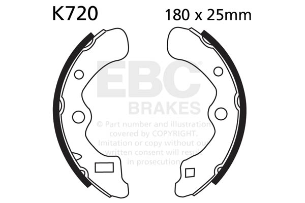 Brake shoe set EBC K720 includings springs