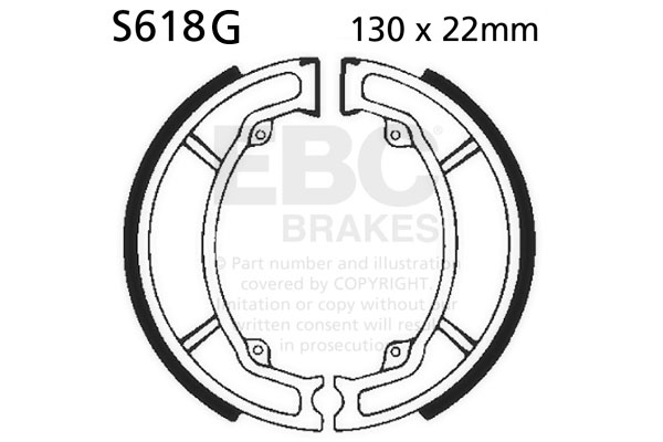 Brake shoe set EBC S618G grooved includings springs