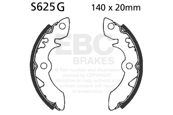 Brake shoe set EBC S625G grooved